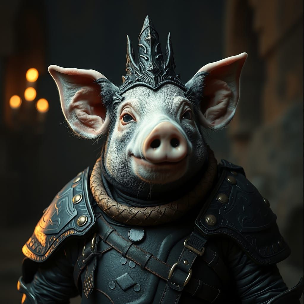 Pig Psion in Dark Fantasy World: Cinematic Film Still