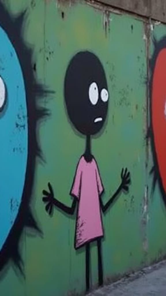 Graffiti Mural of Goons on Urban Wall