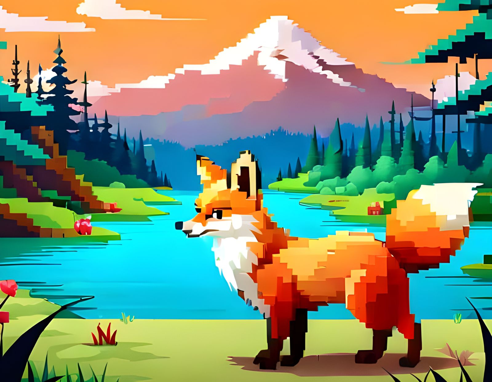 Pixel art fox 6
