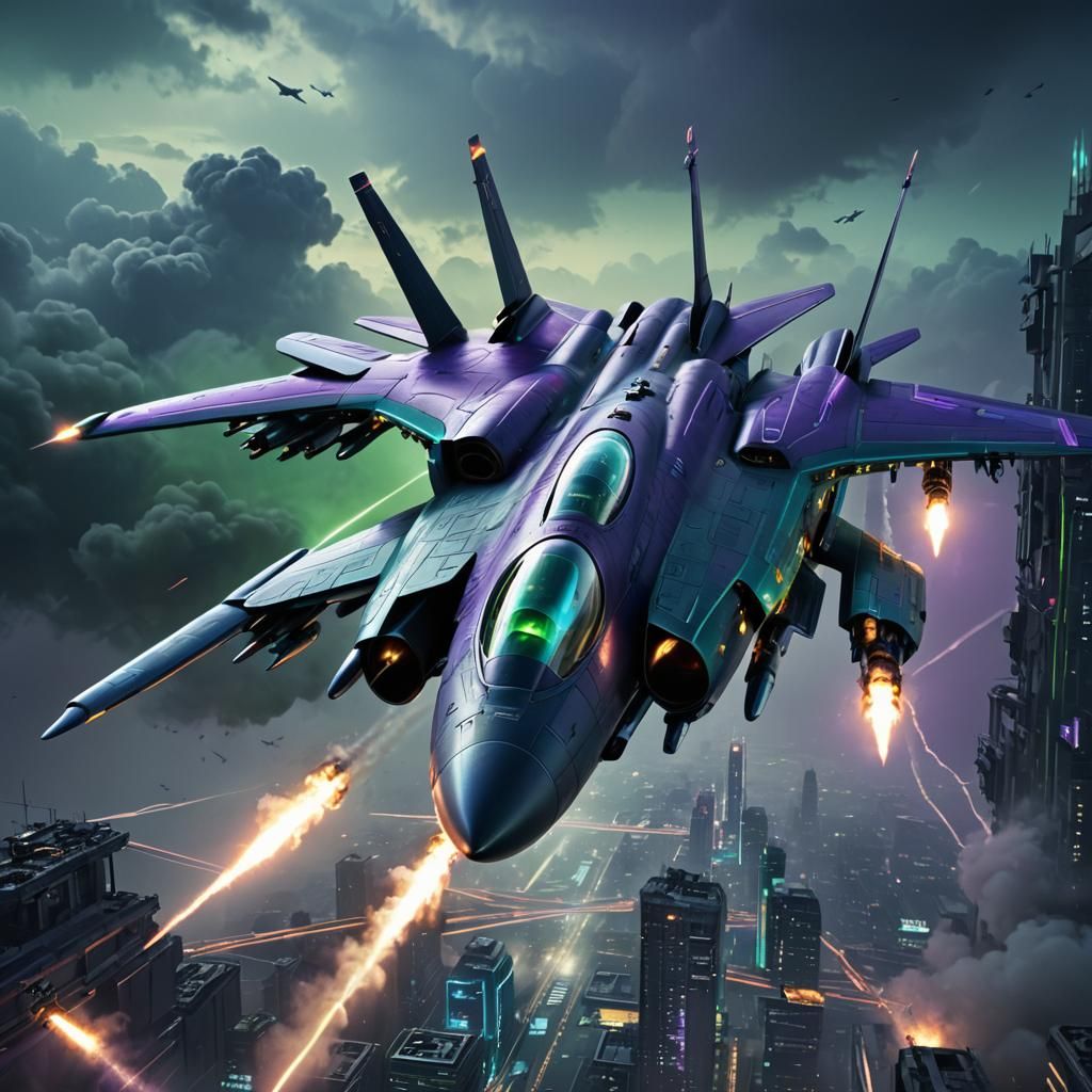 Futuristic Spy Plane Soaring Through Misty Atmosphere