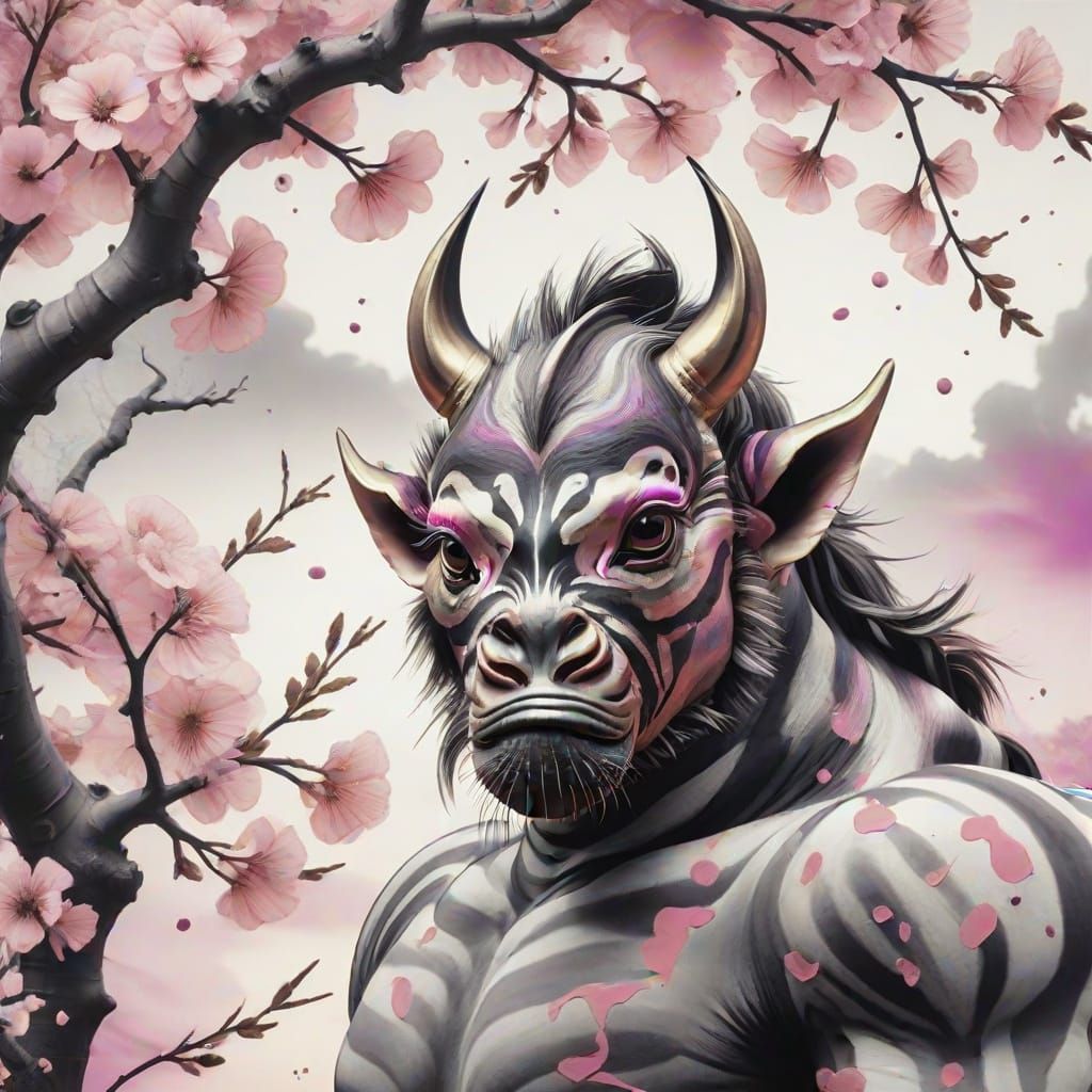 Surreal Zebra with Glowing Eyes in Dreamy Savannah