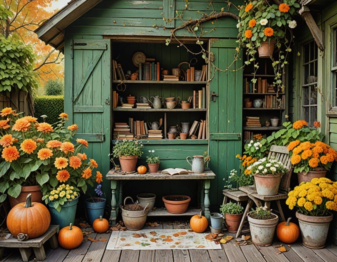 Vintage Rustic Garden Bench on Porch