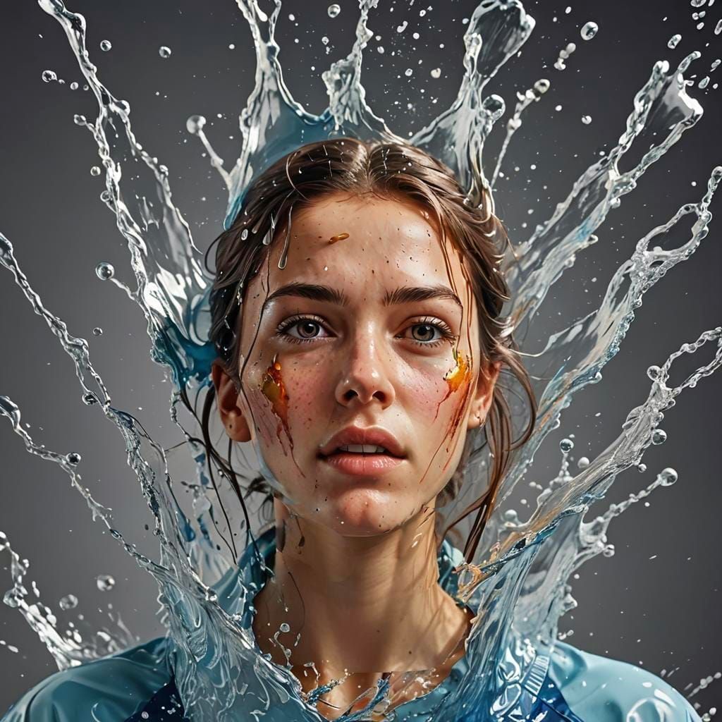 Beautiful Girl's Reflection Reveals Inner Turmoil
