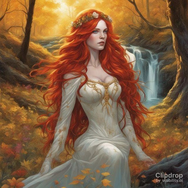 Mystical Lone Enchanteress in Fantasy Setting