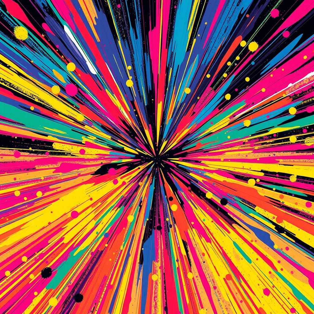 Neon Splatter Dance in Cosmic Colors