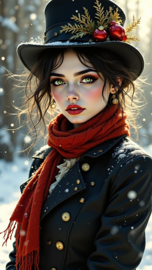 Gothic Winter Siren in Golden Hour