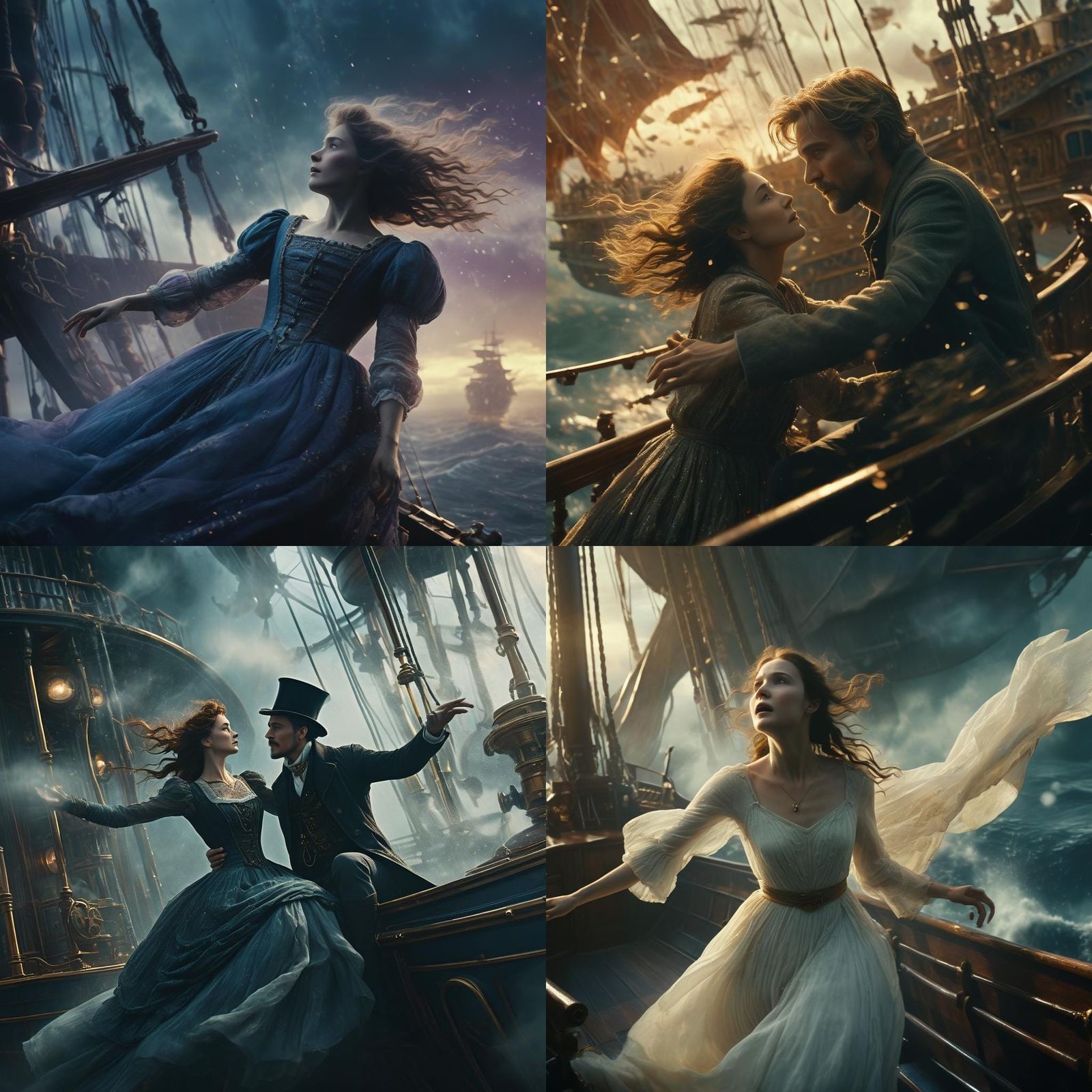 Distorted Hologram of a Lovely Woman in Cinematic Film Style