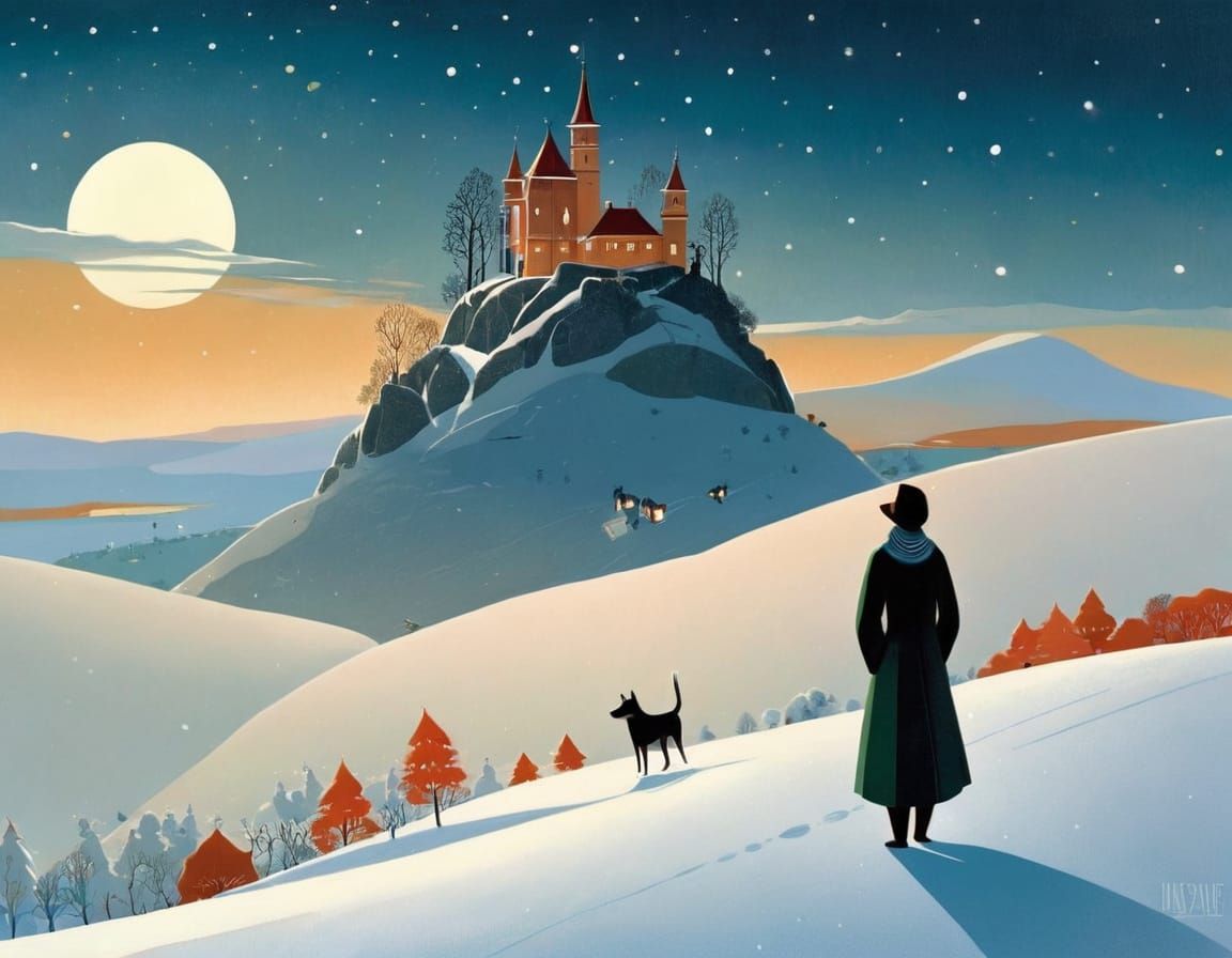 Naive Folk Art Style Painting