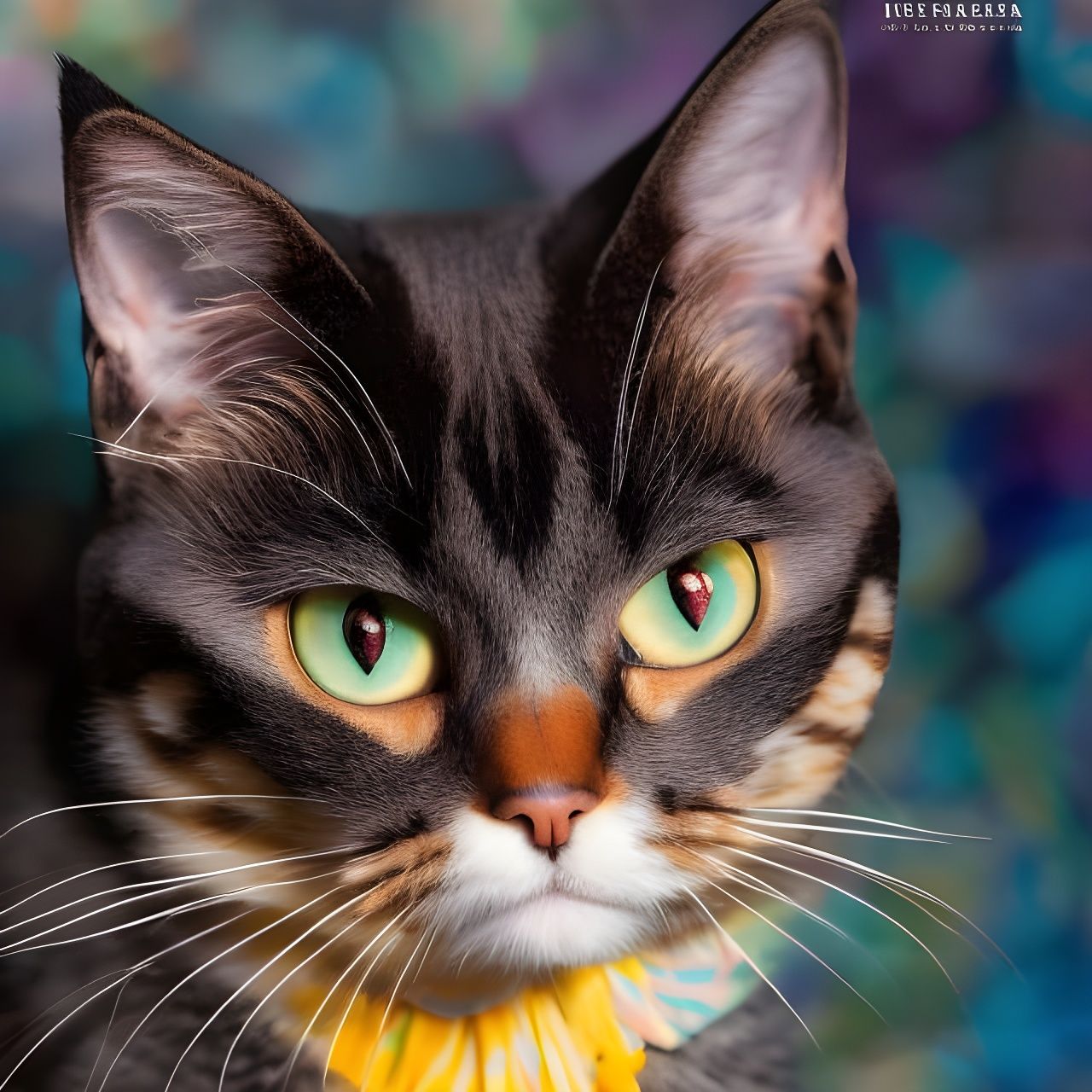 Macro Photograph of a Smug Cat in Storybook Style