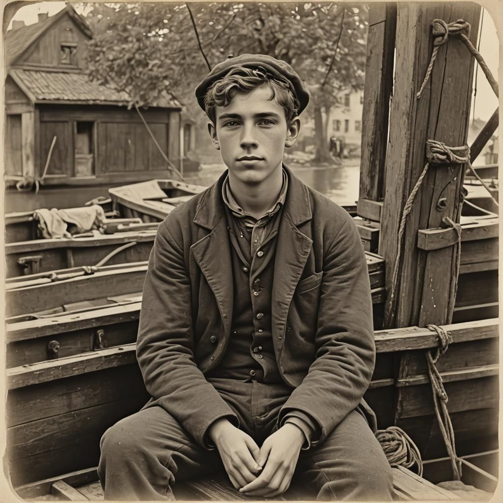 European Boy on Boat, Circa 1828