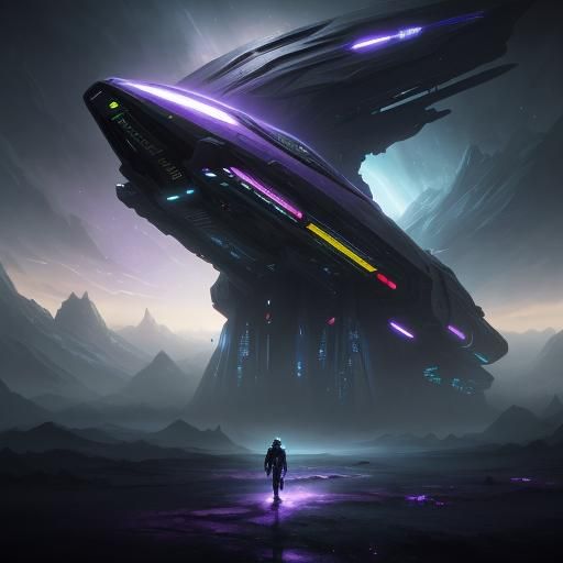 Galactic Federation Commander in Futuristic Spaceship