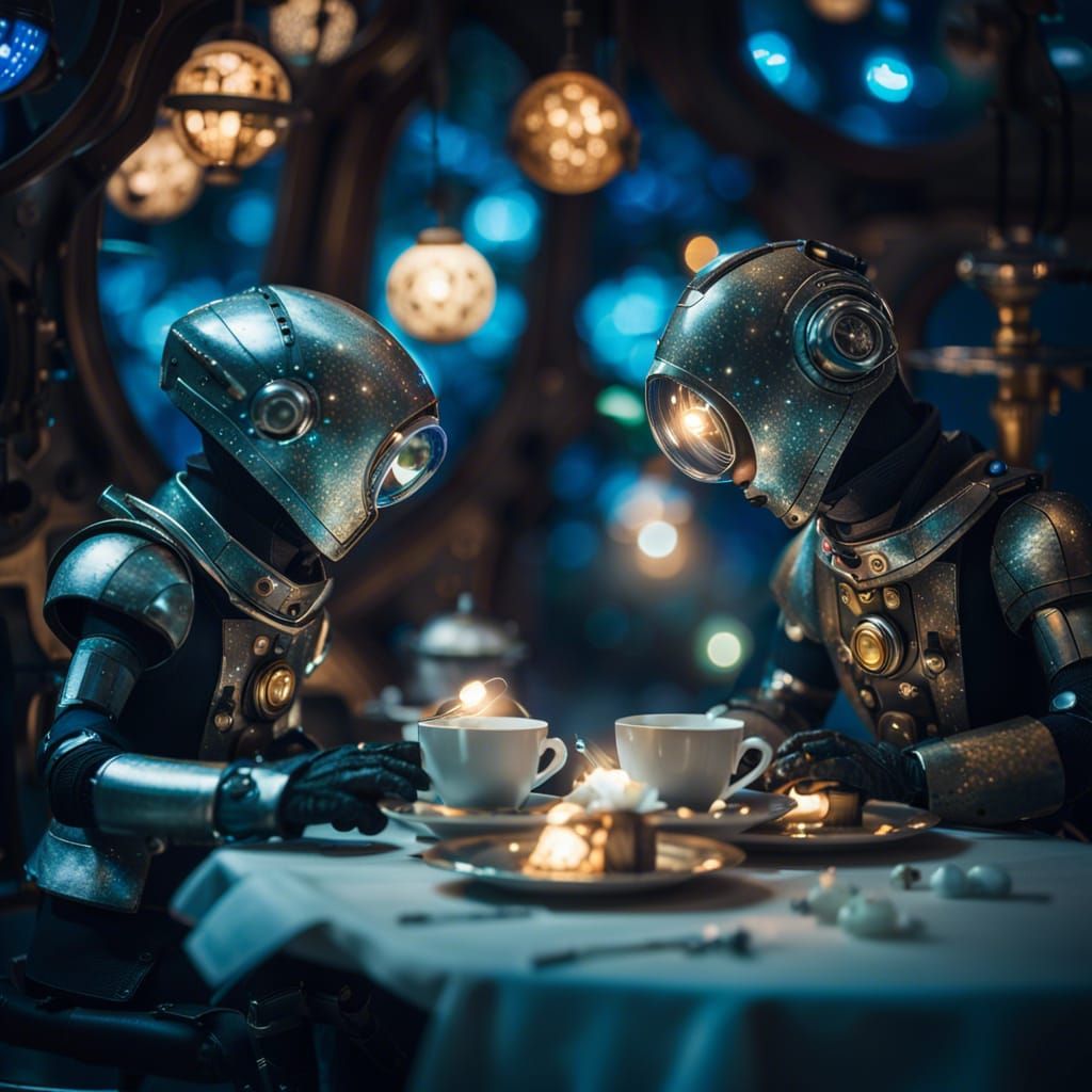 Victorian Robots Have Tea Party in Spaceship