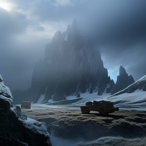 Intricate Frost Patterns in Digital Matte Painting