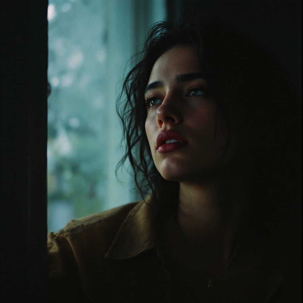 Cinematic Film Still in Moody 35mm Style