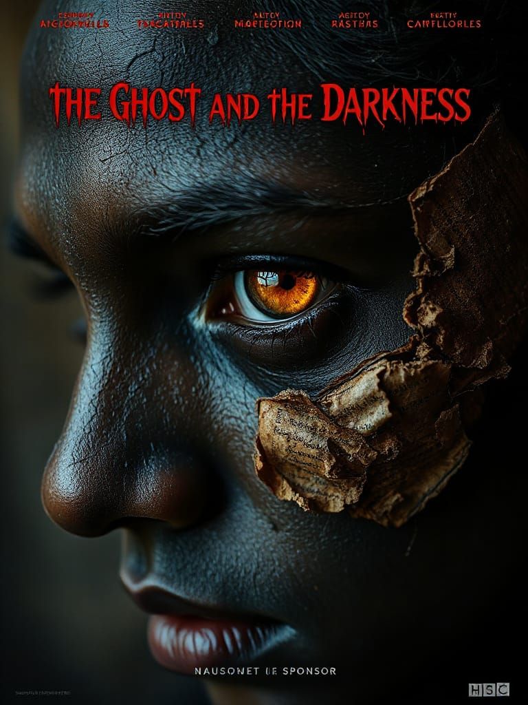 Gothic Horror Movie Poster: Cracked Face Portrait