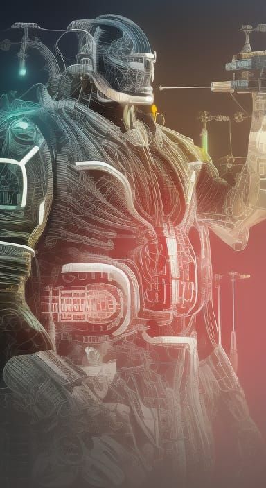 Schematic Diagram of Human Cyborg: Futuristic Technology