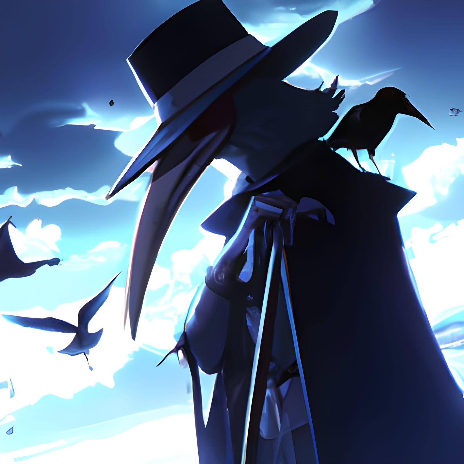 Plague Doctor in Studio Ghibli Anime Style