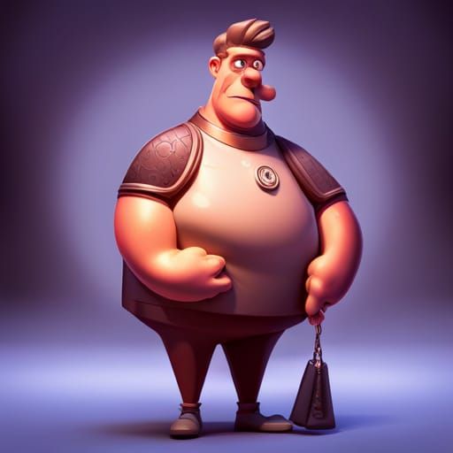 Cartoon Character with Money Bags in 3D Style