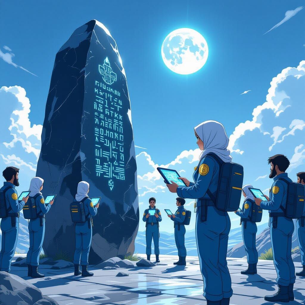 Malaysian Scientists Study Alien Monolith in Anime Style