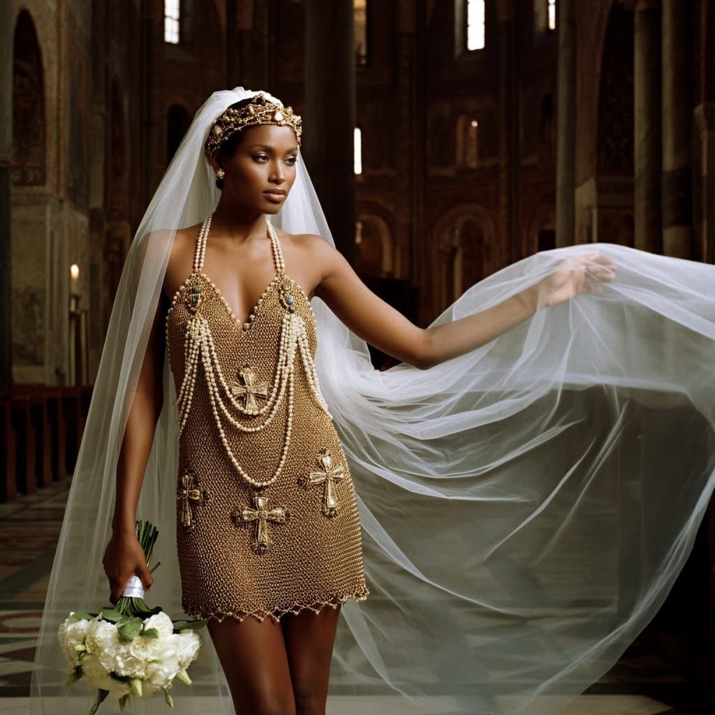 Byzantine Bride in Antique Gold Chainmail