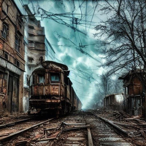 Fauvist Train Station in Industrial Decay