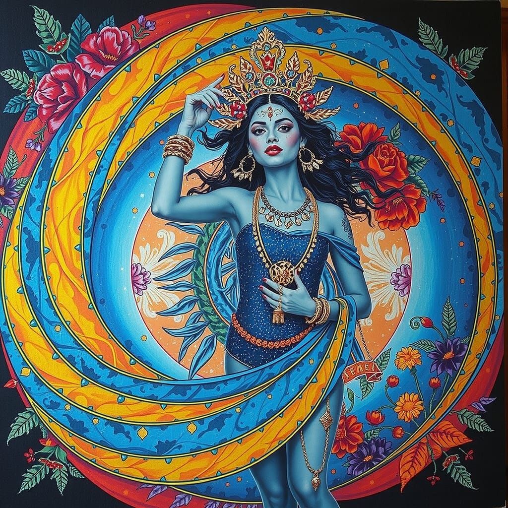 Psychedelic Garden Dream in Bold Colors