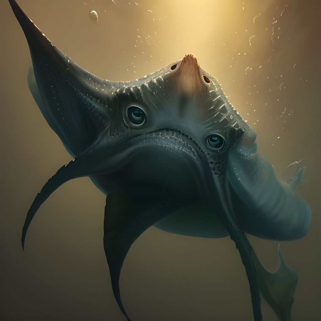 Demonic Stingray Portrait in Eldritch Style