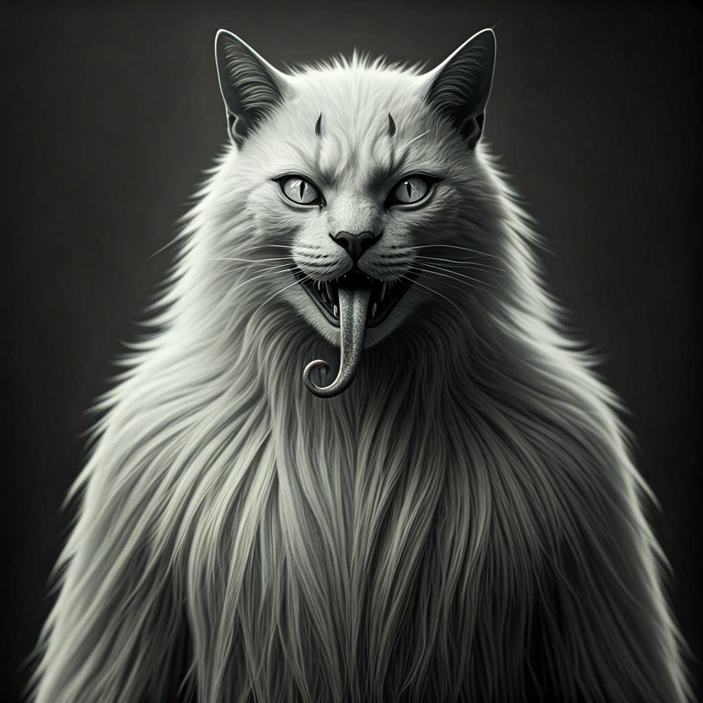 1920s Black and White Demon Portrait