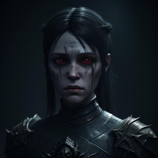 Dark Fantasy Female Character for Horror Game