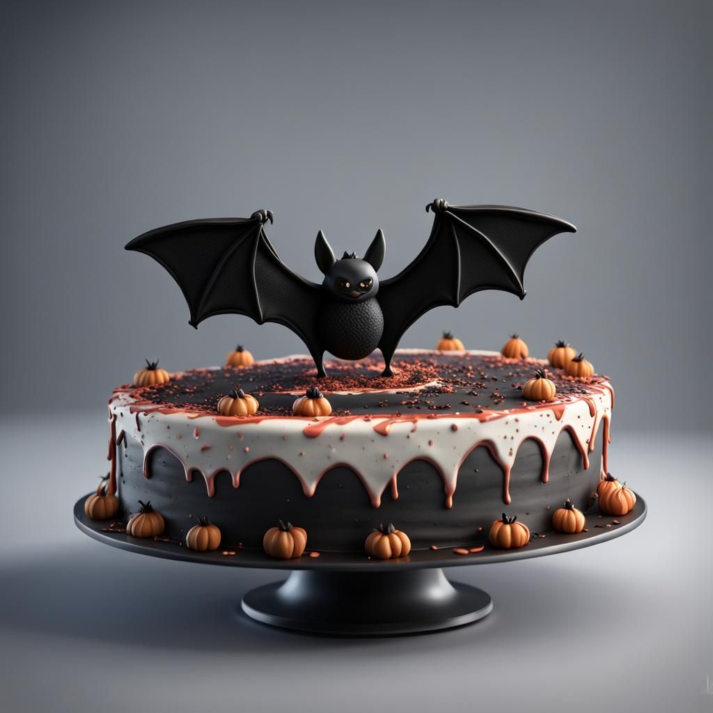 Detailed Bat Cake as Matte Painting