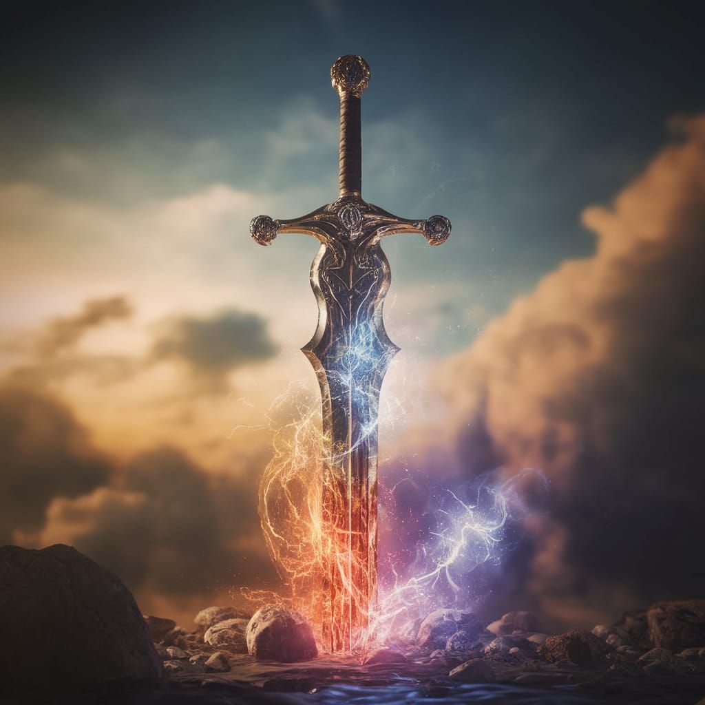 Ethereal Elemental Sword in Cinematic 3D Render