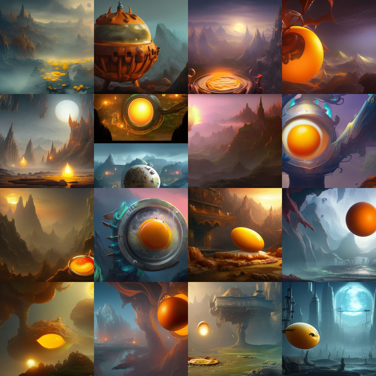 Detailed Matte Painting of a Fried Egg
