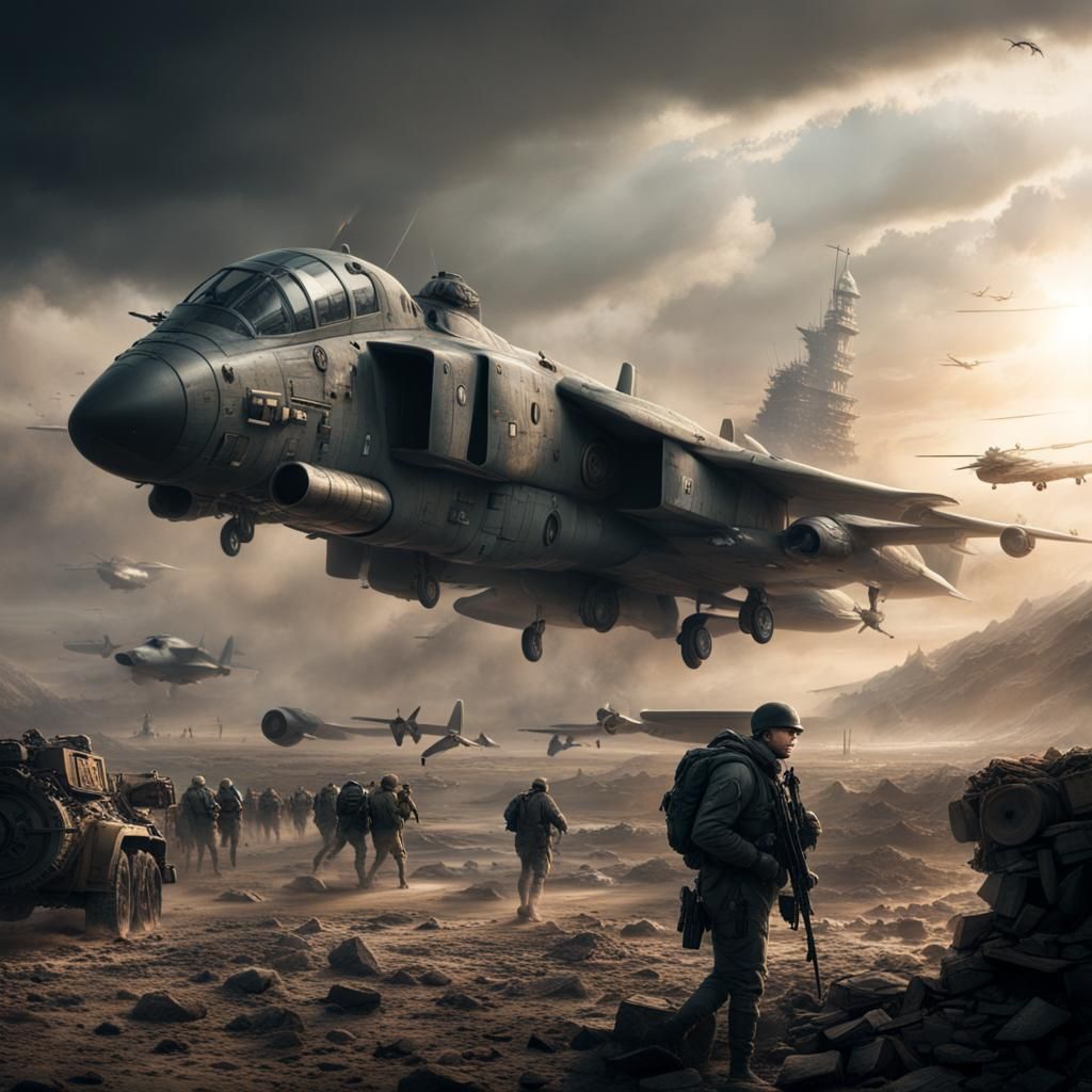 Epic Military Scene in Digital Matte Painting Style