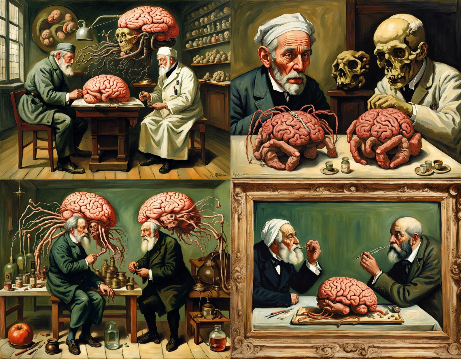 Bizarre Scientist and Apprentice Brain Homunculus