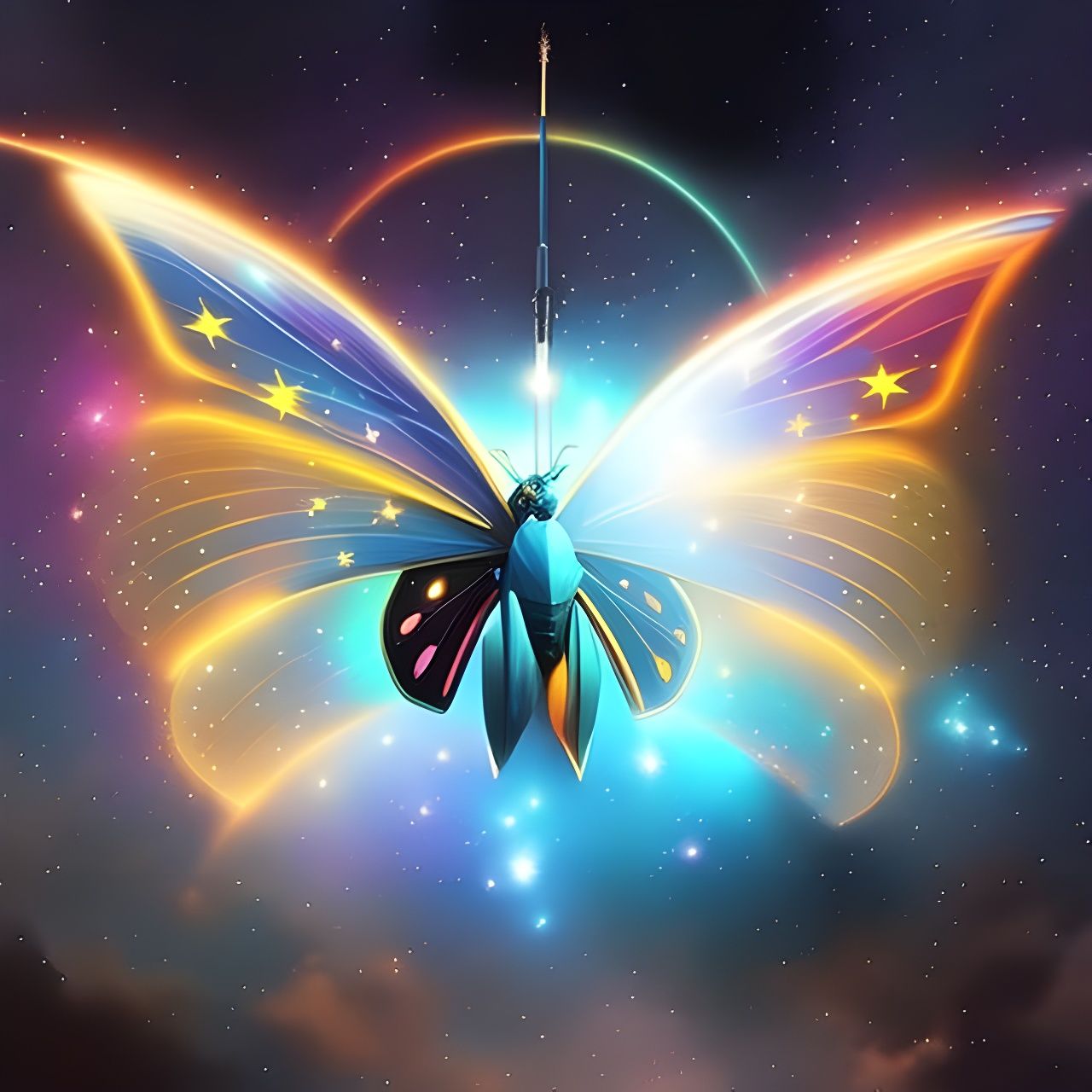 Cosmic Butterfly: A Hyperdetailed Digital Illustration