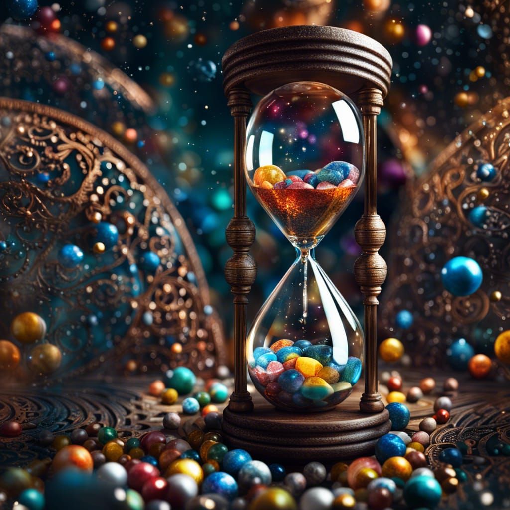 Hourglass of Marbles: Holographic Cosmic Illustration