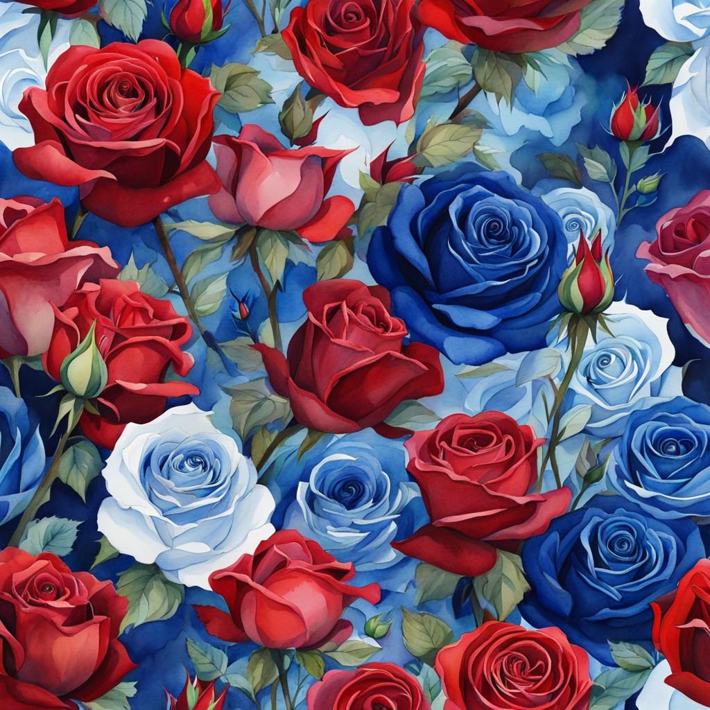 Fantasy Roses in Anime-Style Watercolor