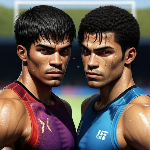 Boxers Glistening in Summer Olympics Tarot Card