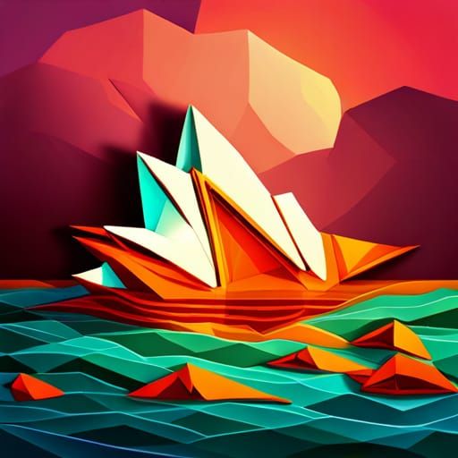 Intricate Origami Sydney Opera House Papercut