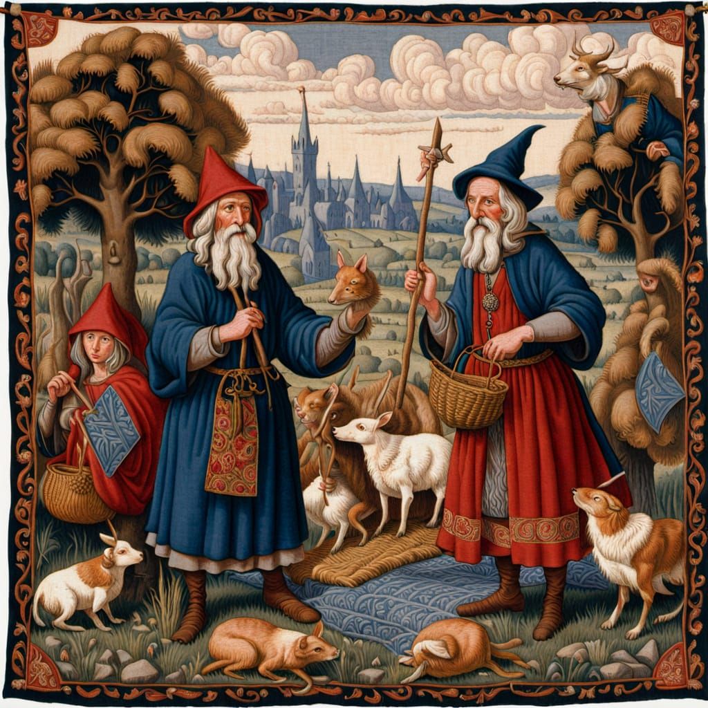 Medieval Serfs' Daily Life in Rich Embroidery Tapestry