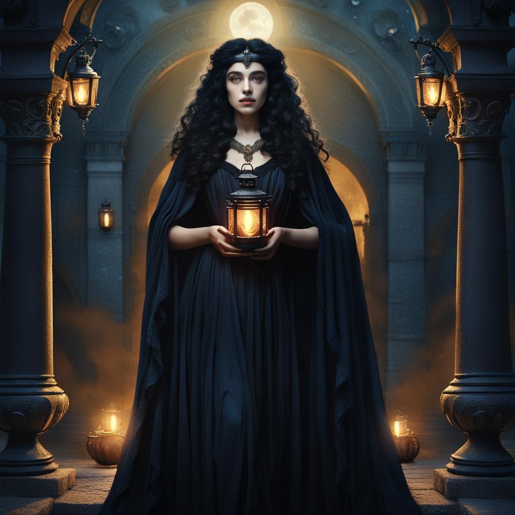 Greek Goddess Hekate in the Underworld: Fantasy Art