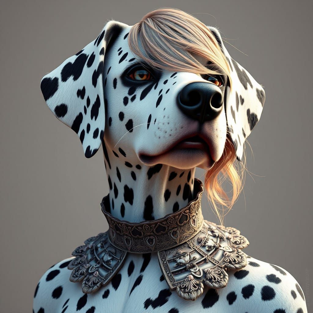 Taylor Swift in Elegant Dalmatian-Inspired Portrait Art