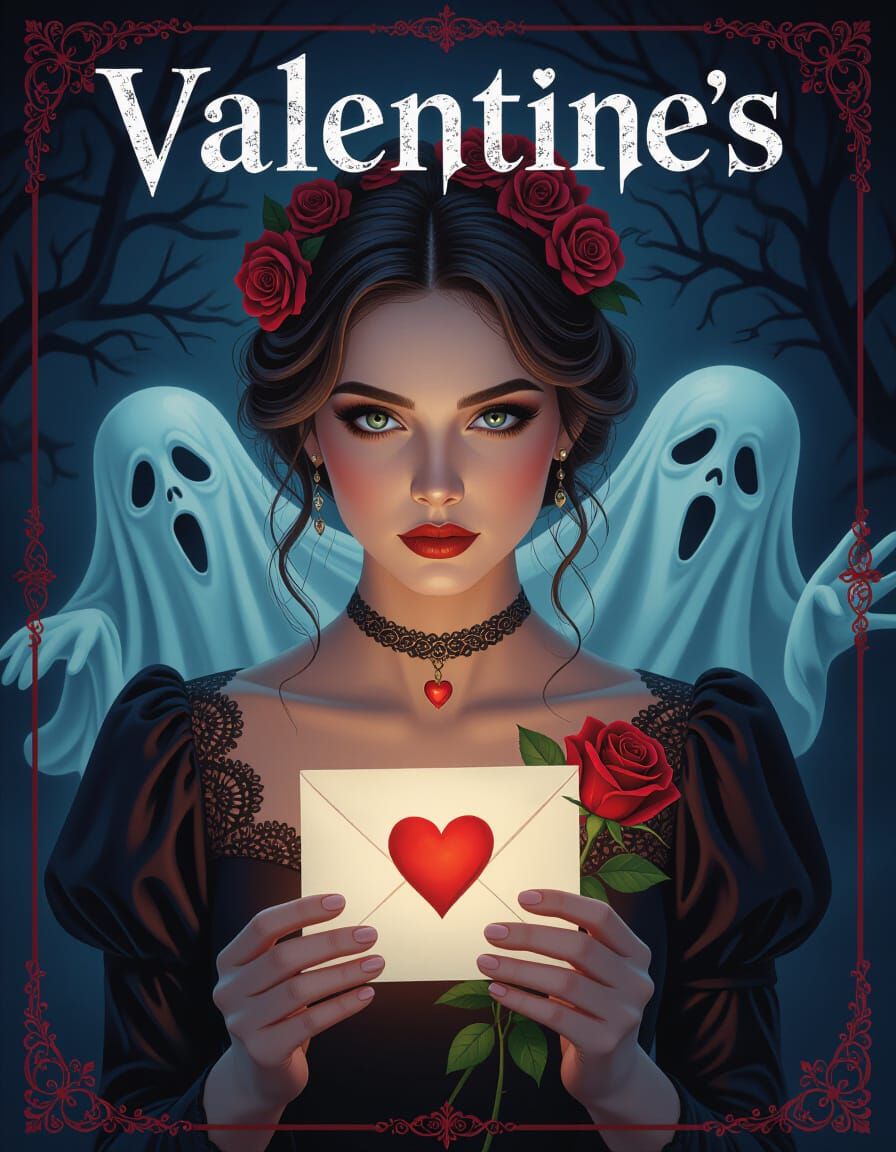 Spooky Valentine's Day Cursed Hearts and Ghostly Roses