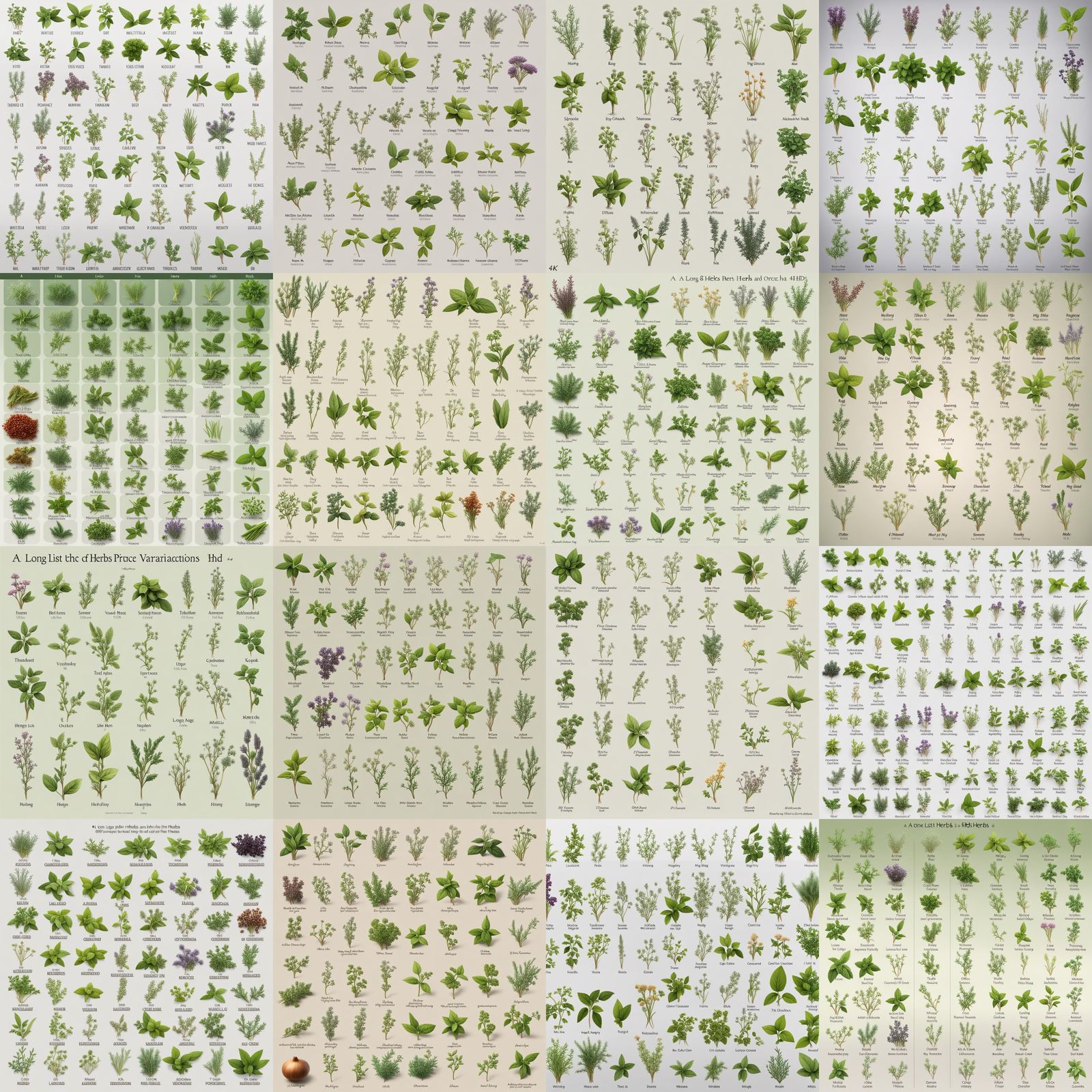Detailed Herb Showcase in Realistic 4K HD