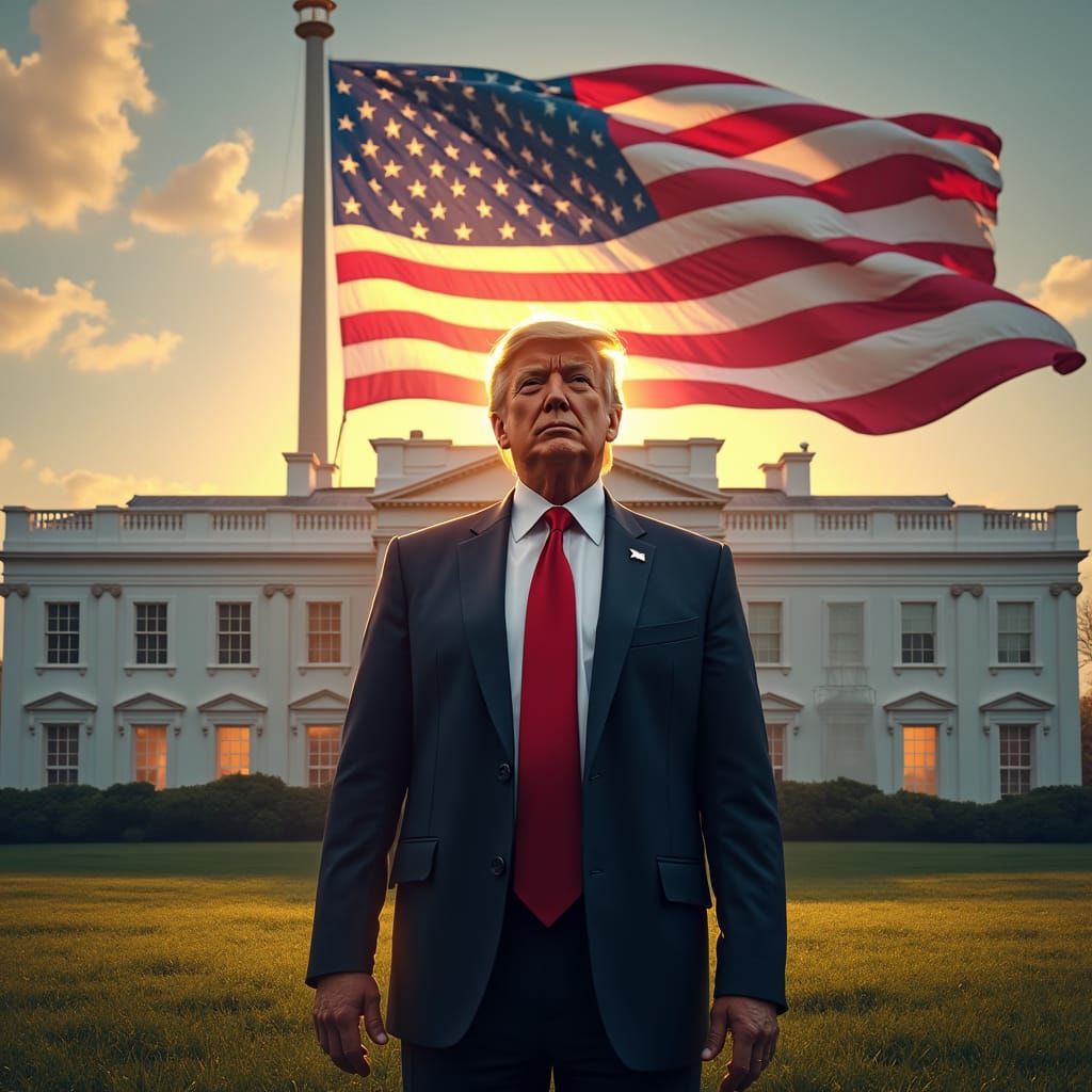 Futuristic White House: A Triumphant Vision in Matte Paintin...