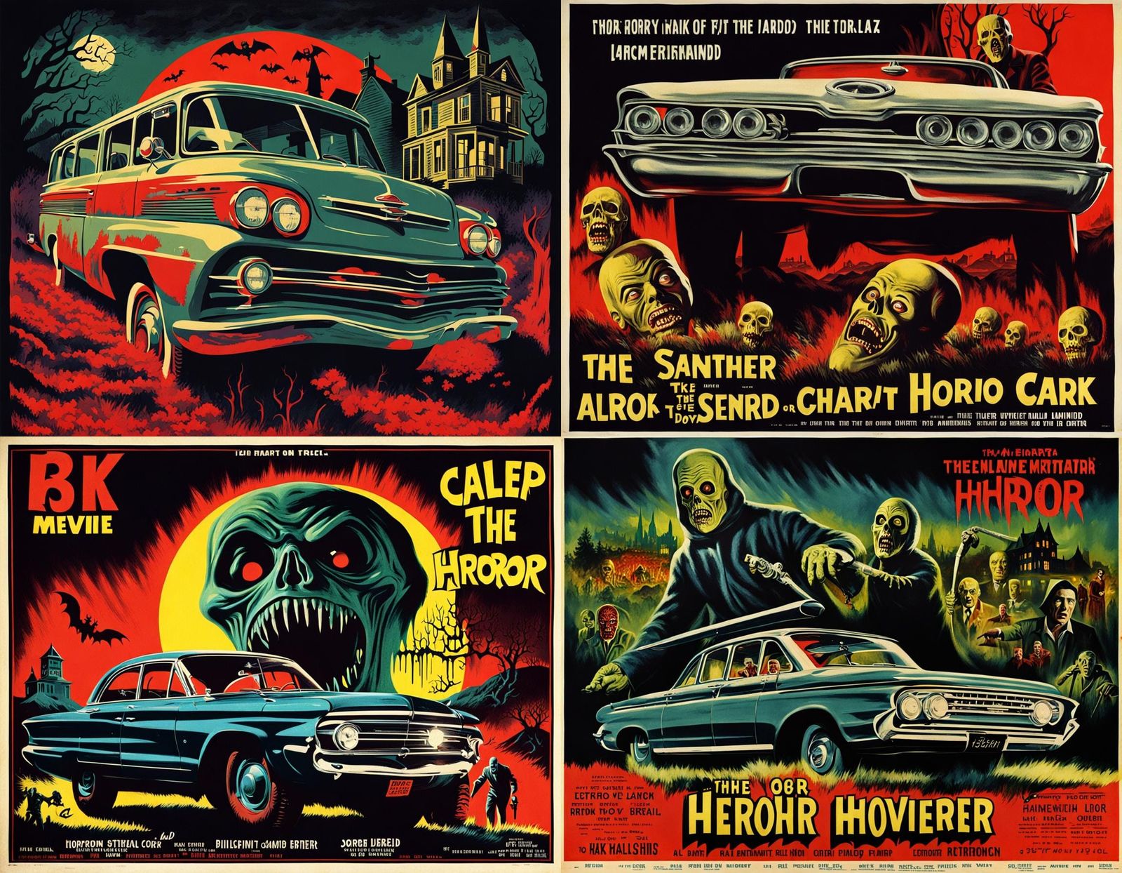 Vintage Horror Movie Poster in 1960s Style