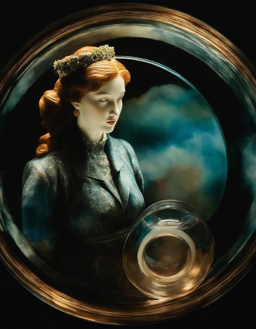 Sculpture Emerging from Watercolor in 3D