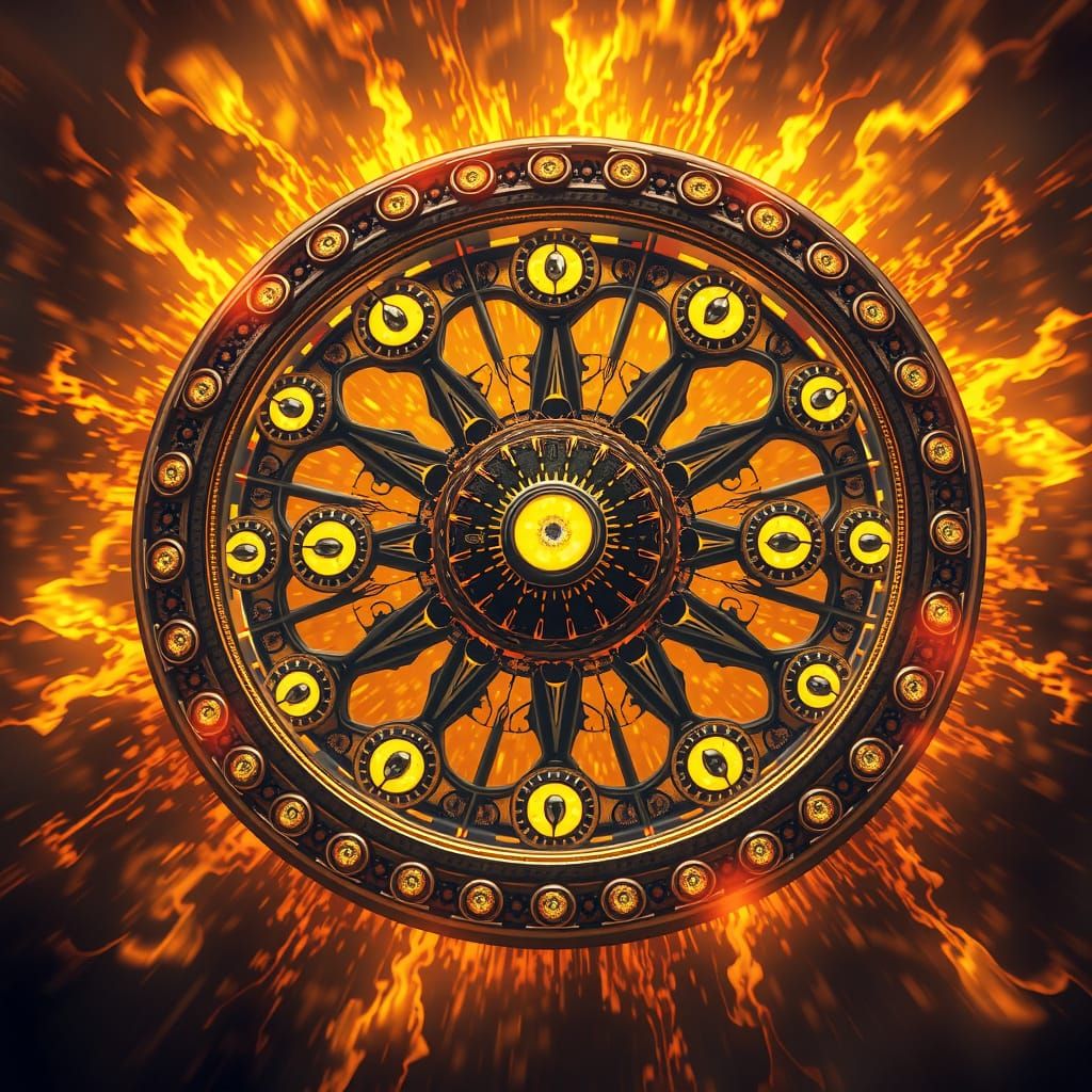 Ethereal Ophanim Wheels in Golden Light