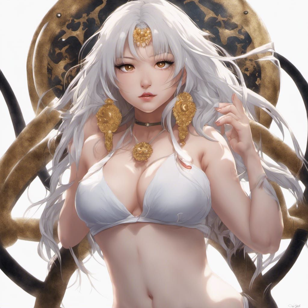 Anime Girl in Bikini with Piercing, Fantasy Concept Art