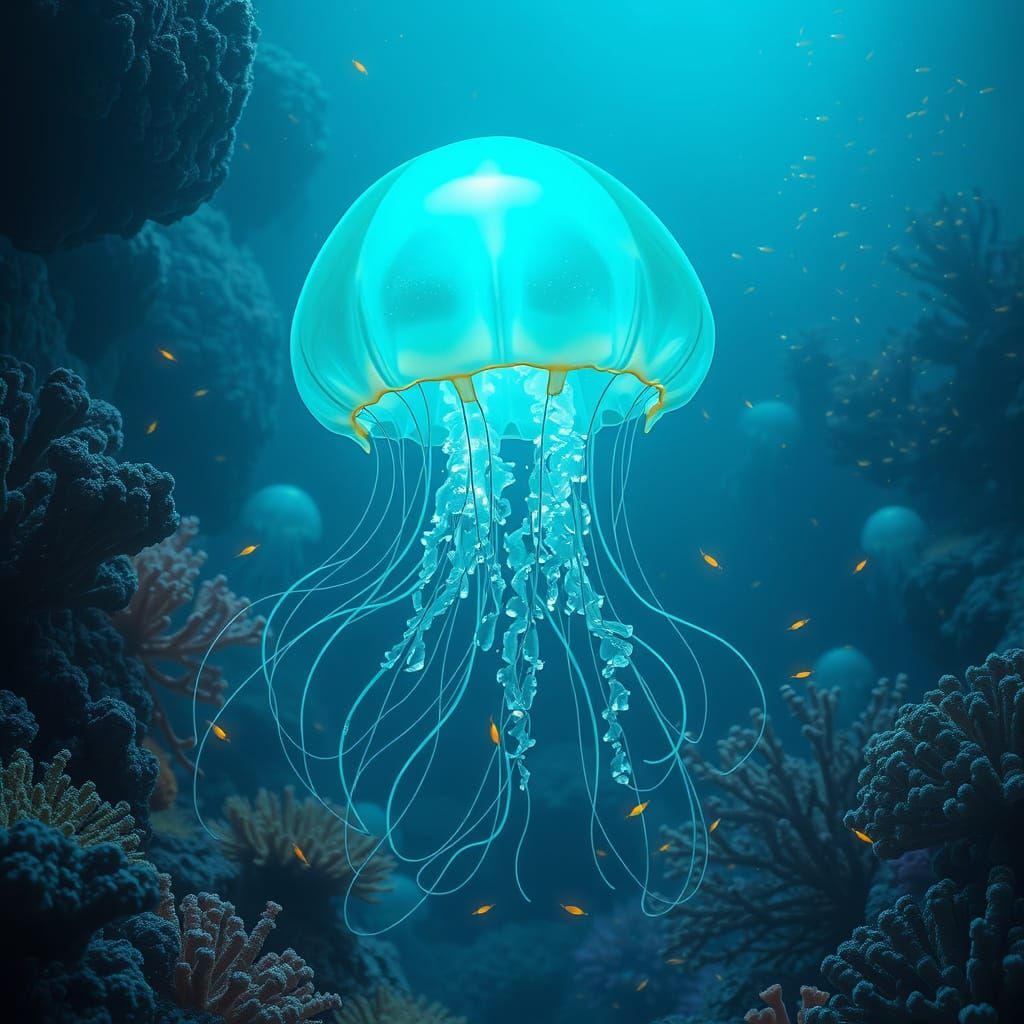 A bioluminescent jellyfish